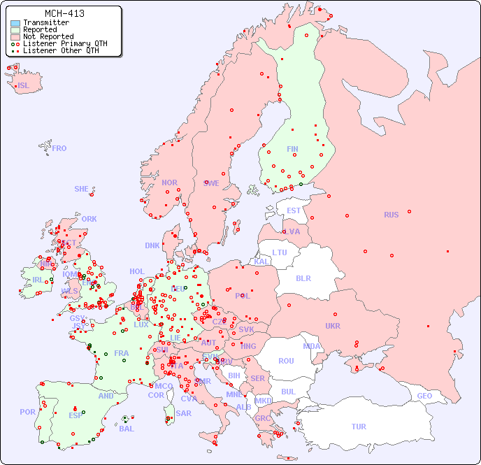 European Reception Map for MCH-413