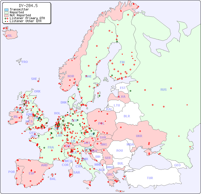 European Reception Map for DY-284.5
