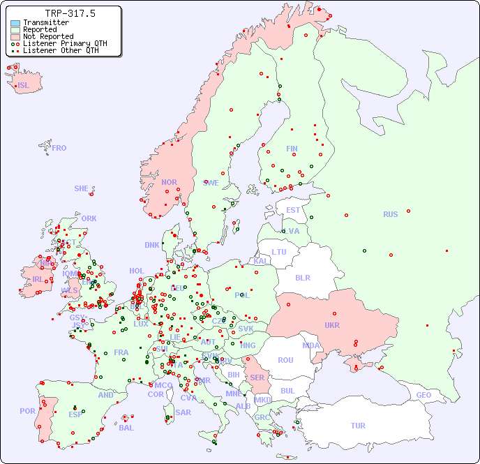 European Reception Map for TRP-317.5