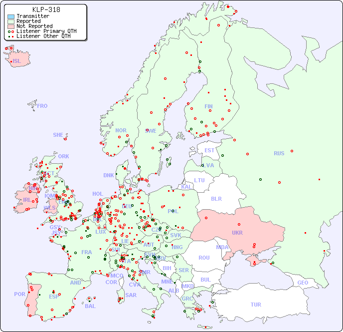 European Reception Map for KLP-318