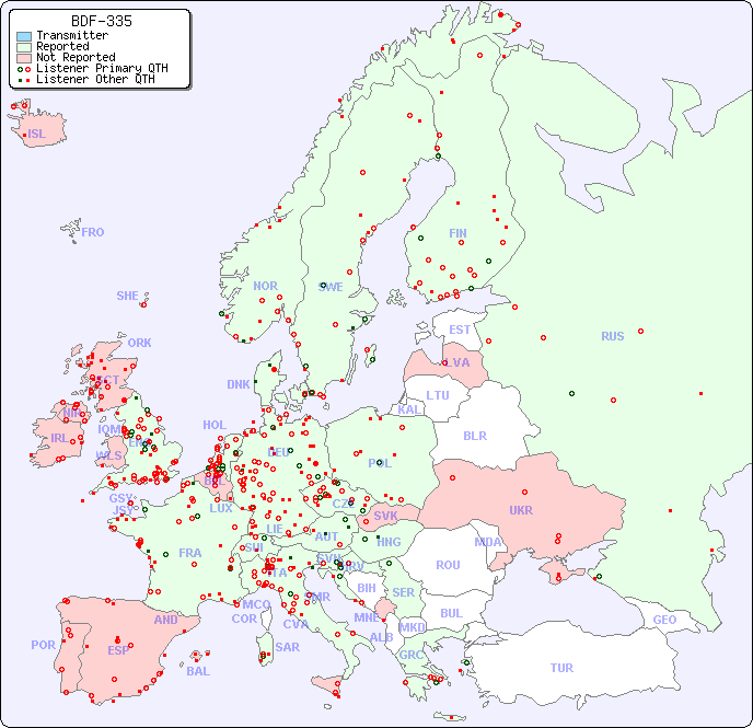 European Reception Map for BDF-335