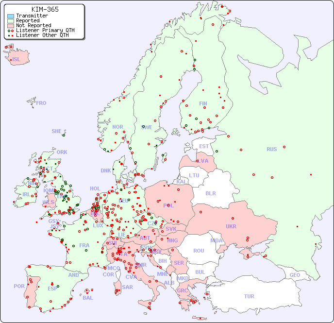 European Reception Map for KIM-365