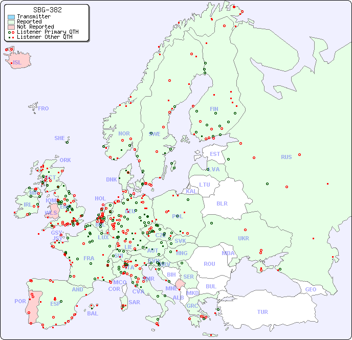 European Reception Map for SBG-382