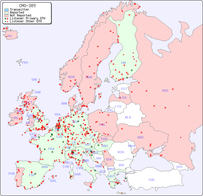 European Reception Map for CMO-389