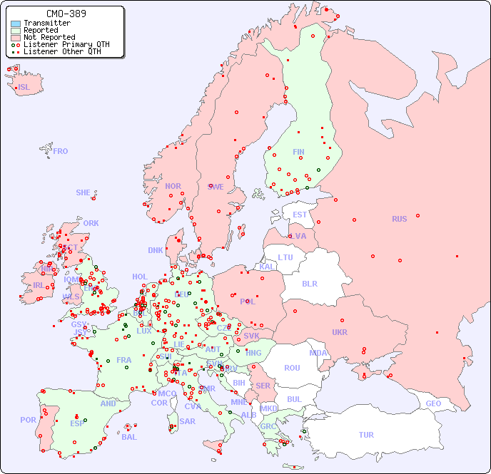 European Reception Map for CMO-389
