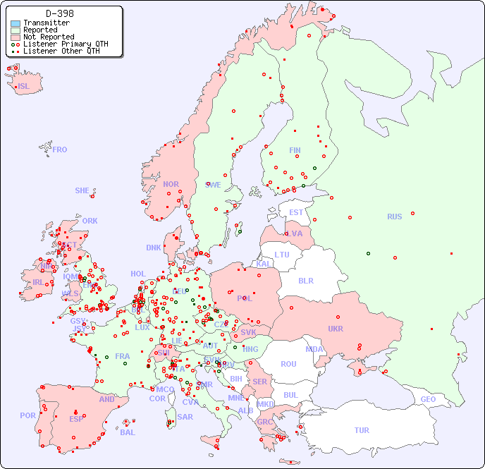 European Reception Map for D-398