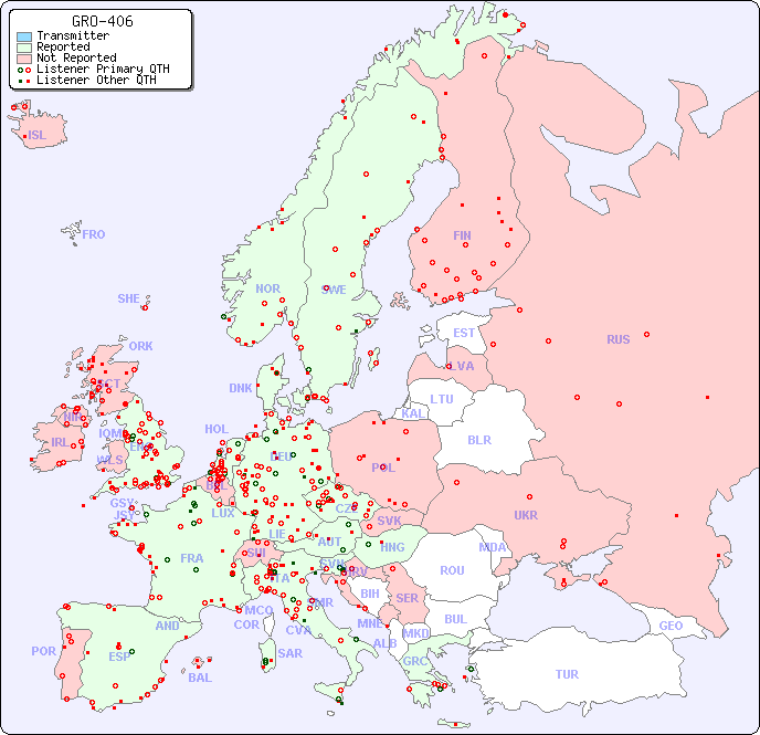 European Reception Map for GRO-406
