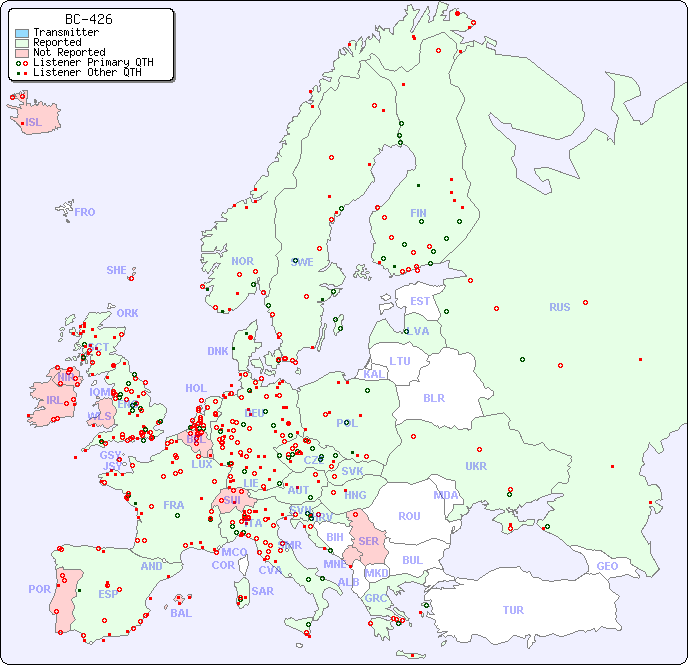 European Reception Map for BC-426