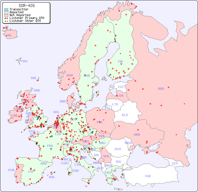 European Reception Map for SOR-426