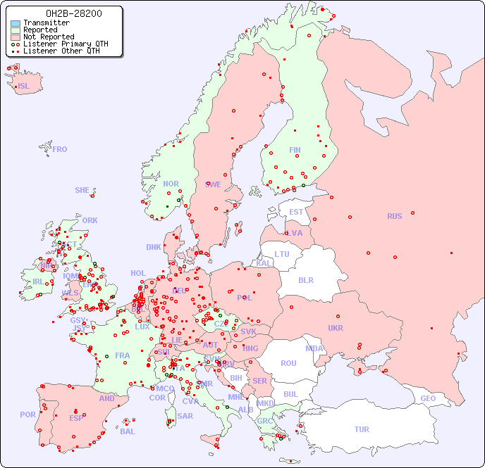 European Reception Map for OH2B-28200
