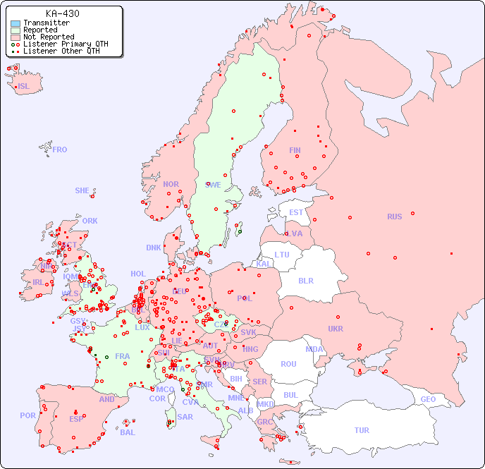 European Reception Map for KA-430