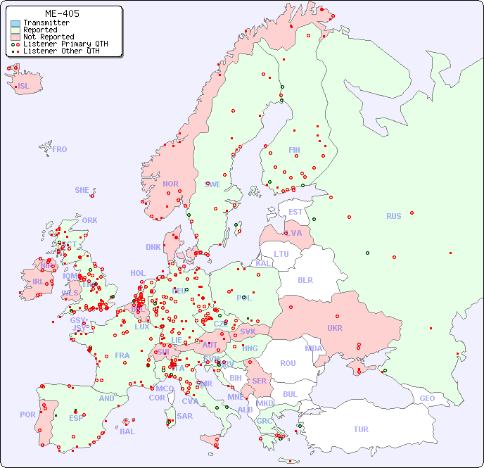 European Reception Map for ME-405