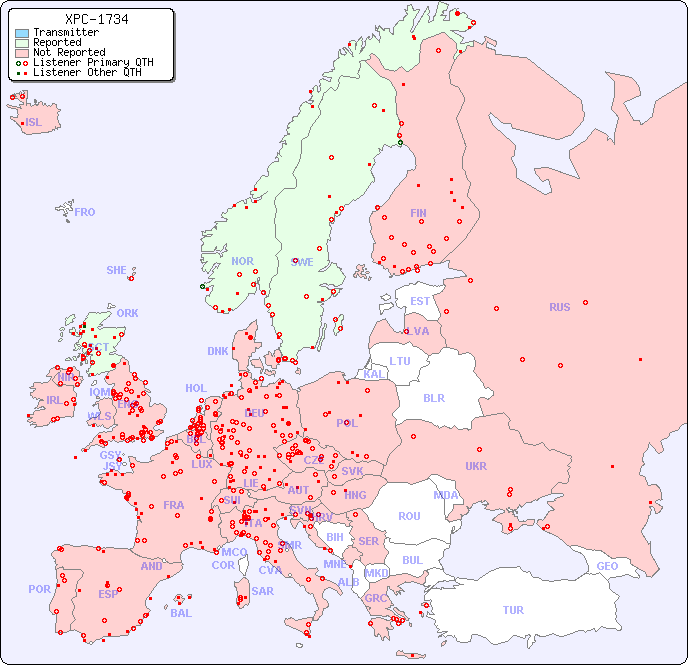 European Reception Map for XPC-1734