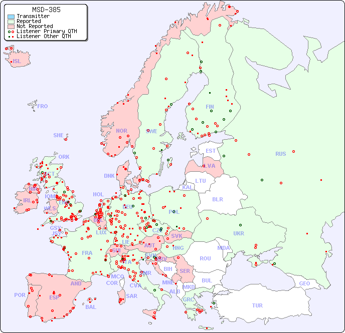 European Reception Map for MSD-385