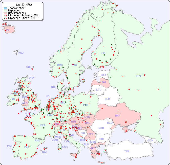 European Reception Map for $01C-490