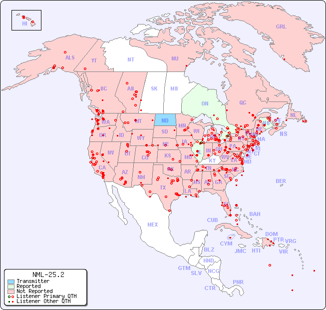 North American Reception Map for NML-25.2