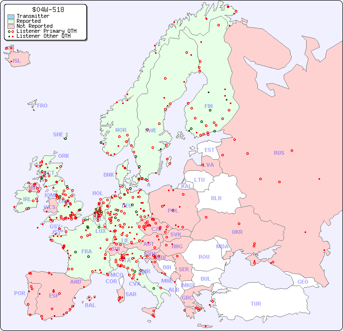 European Reception Map for $04W-518