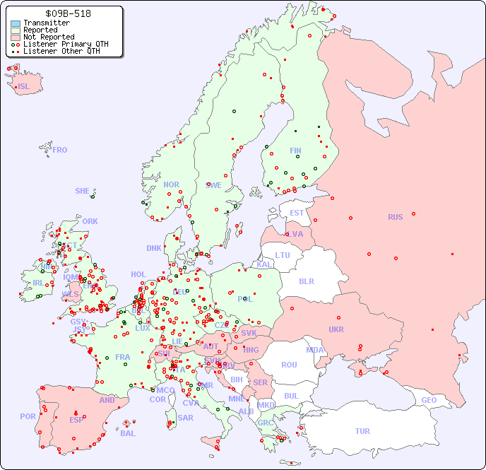 European Reception Map for $09B-518