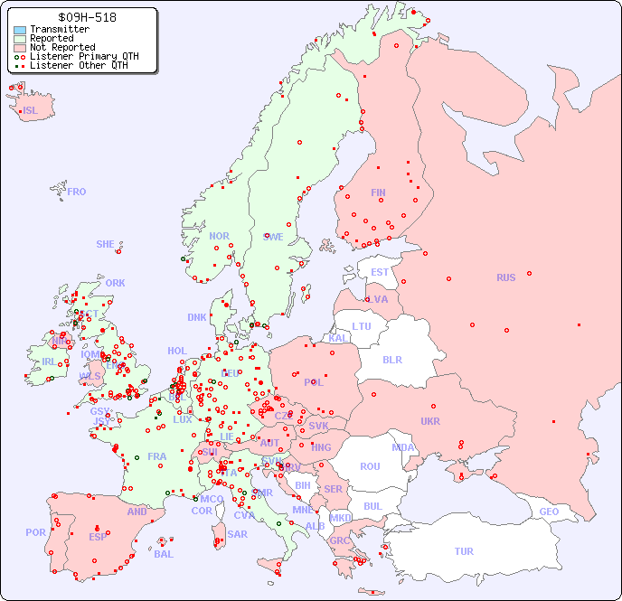 European Reception Map for $09H-518