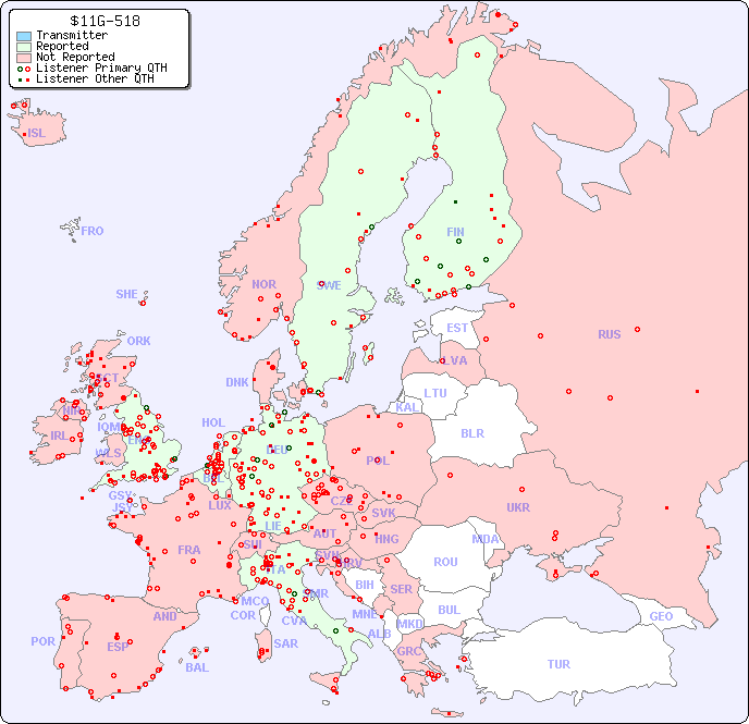 European Reception Map for $11G-518