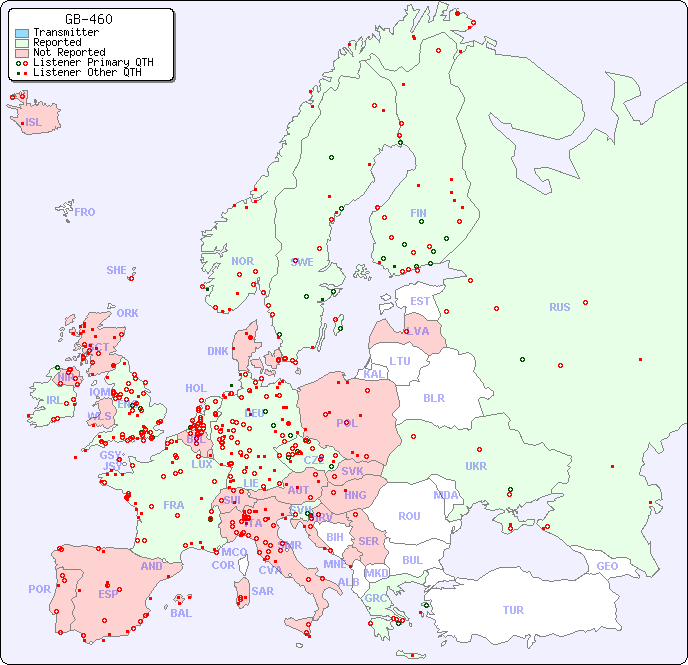 European Reception Map for GB-460