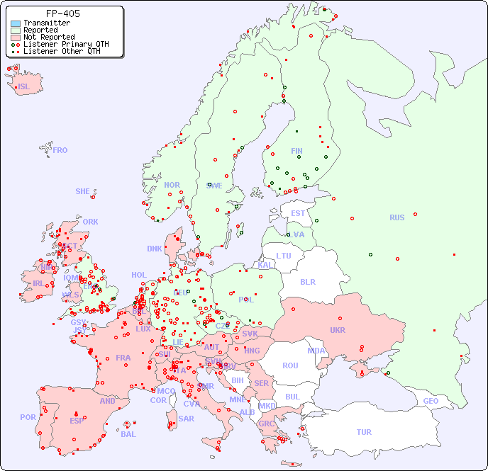 European Reception Map for FP-405