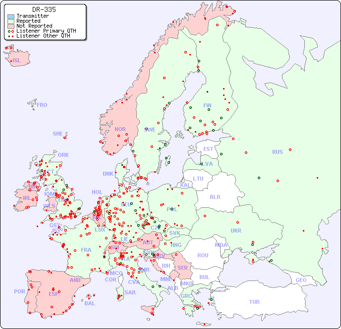 European Reception Map for DR-335