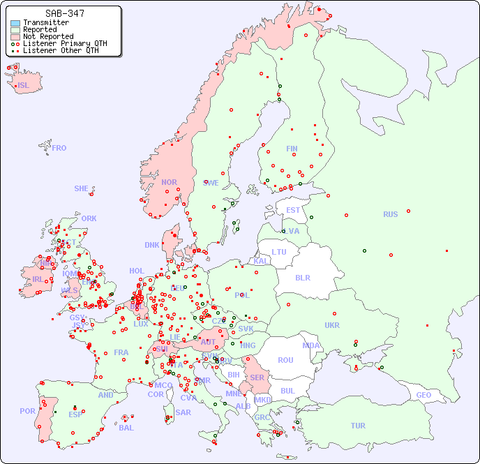 European Reception Map for SAB-347