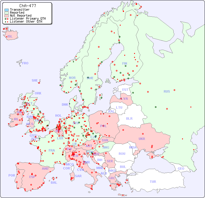 European Reception Map for ChA-477