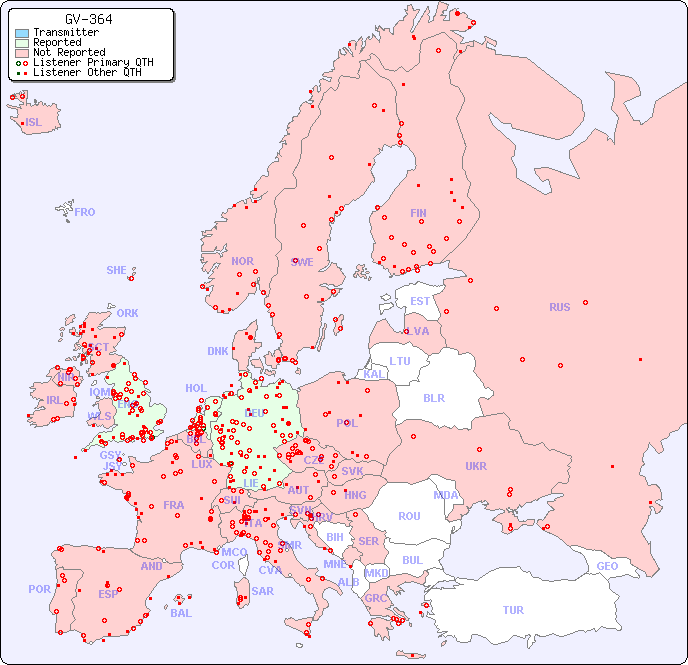 European Reception Map for GV-364