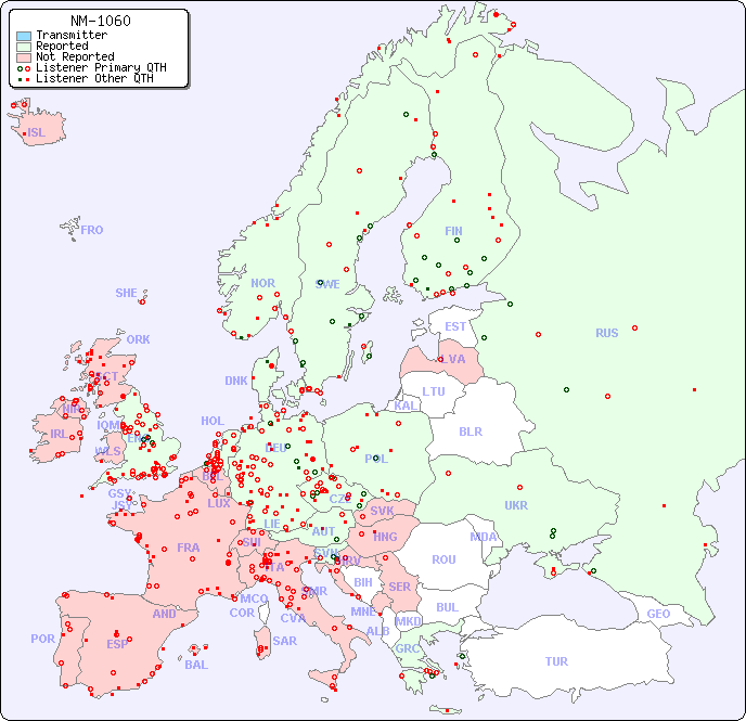 European Reception Map for NM-1060