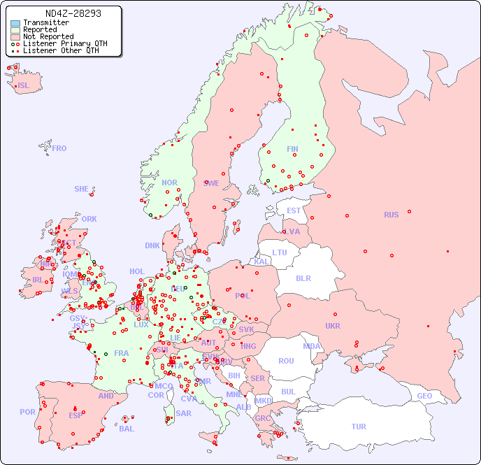 European Reception Map for ND4Z-28293