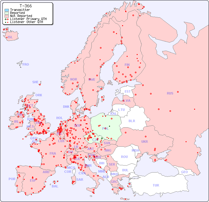 European Reception Map for T-366
