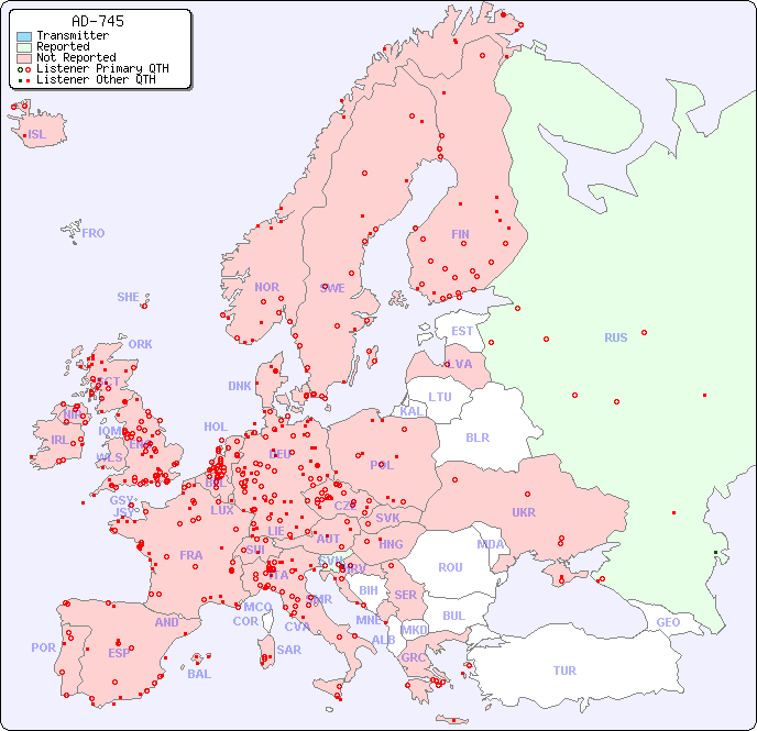 European Reception Map for AD-745