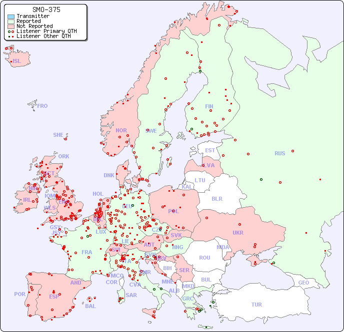European Reception Map for SMO-375