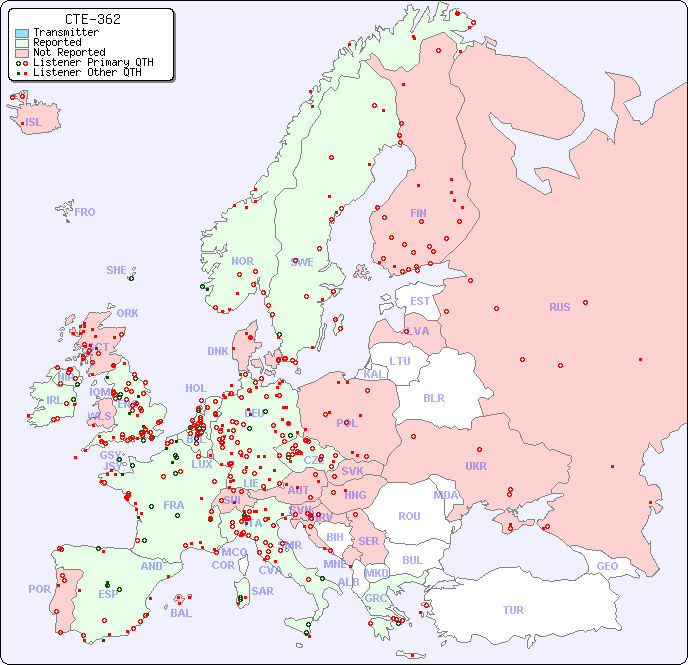 European Reception Map for CTE-362