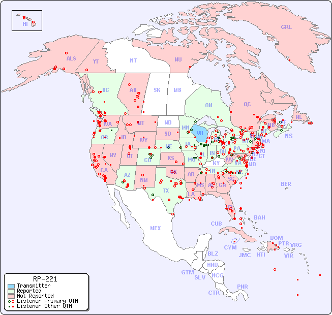 North American Reception Map for RP-221