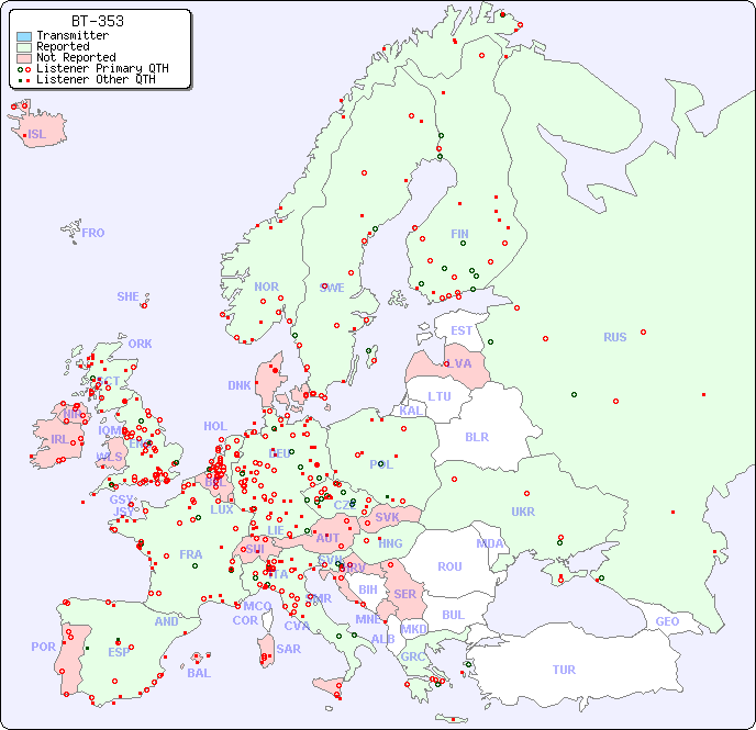 European Reception Map for BT-353