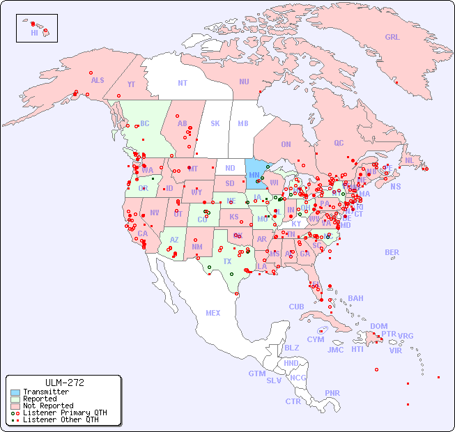 North American Reception Map for ULM-272