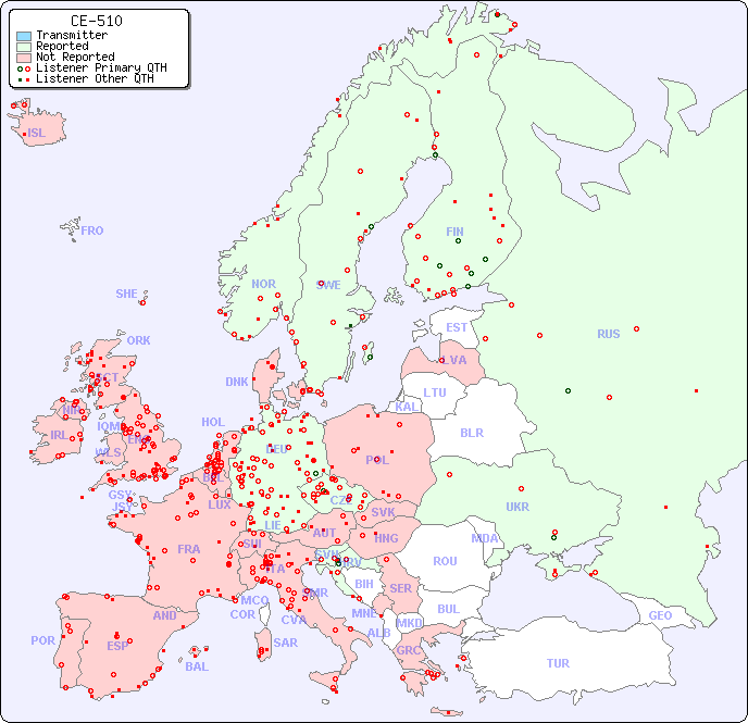 European Reception Map for CE-510