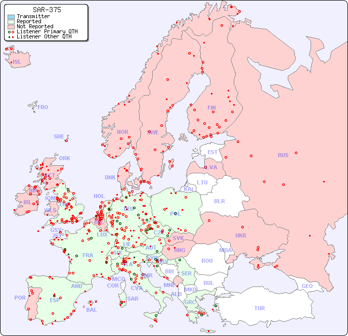 European Reception Map for SAR-375