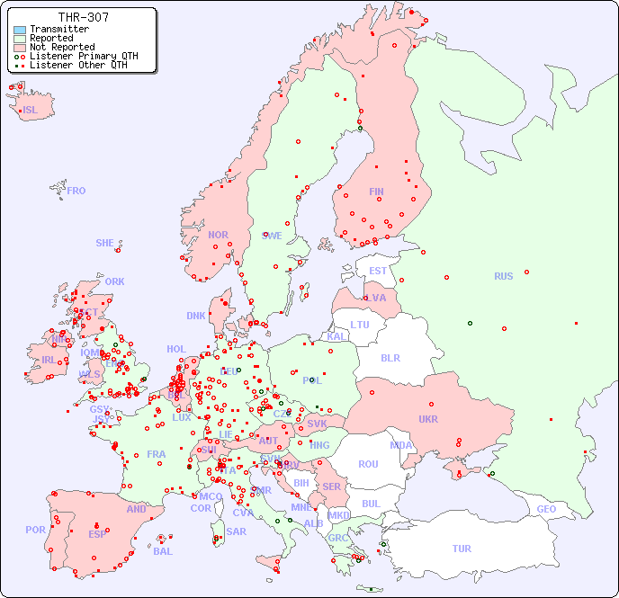European Reception Map for THR-307