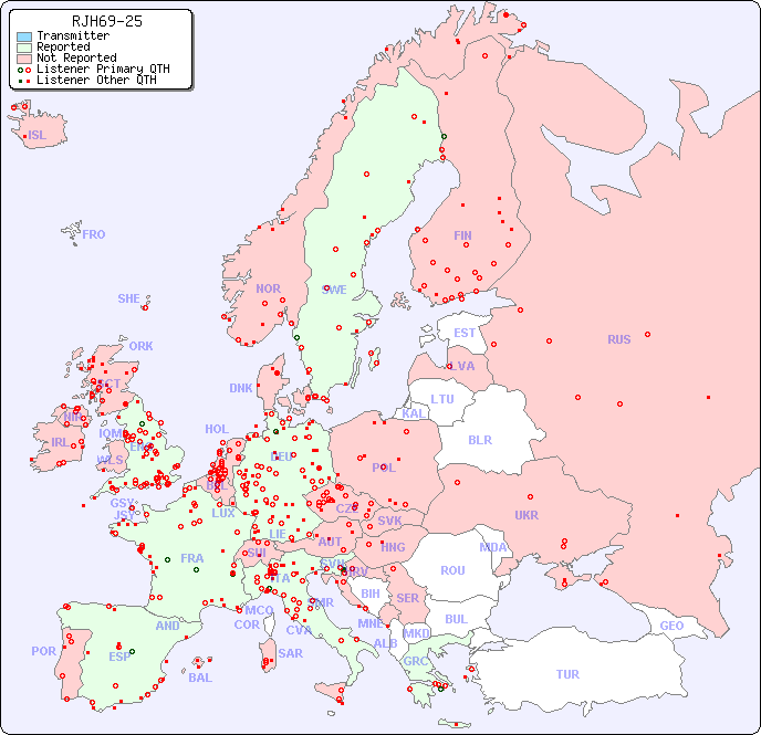 European Reception Map for RJH69-25