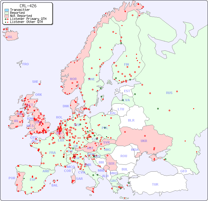 European Reception Map for CRL-426