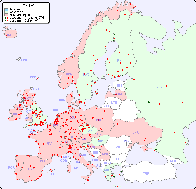 European Reception Map for KHM-374