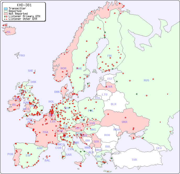 European Reception Map for KHD-381