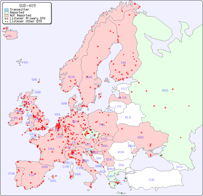 European Reception Map for SUD-409