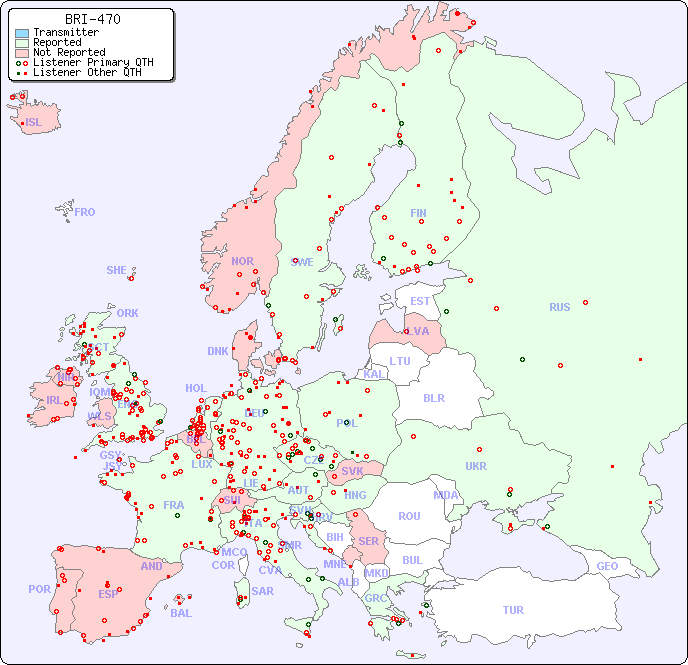 European Reception Map for BRI-470