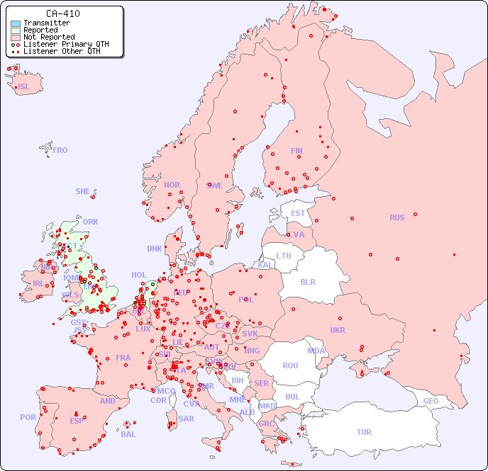 European Reception Map for CA-410