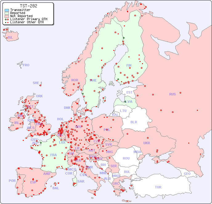 European Reception Map for TST-282